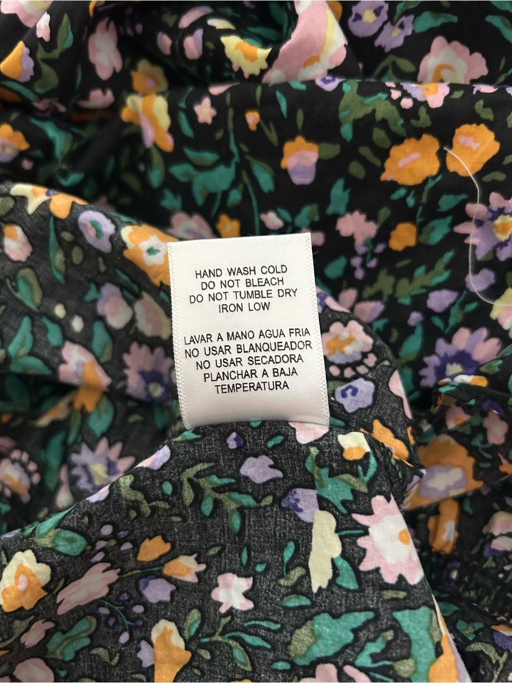 Tuckernuck Hyacinth House Samantha Dress S Black Floral Smocked Midi Puff Sleeve - Picture 10 of 10